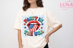 Party in the USA Lips PNG, 4th of July Sublimation, Patrioti Product Image 1
