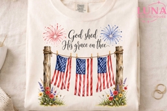 Patriotic American Flag Clothesline PNG, 4th of July Sublima Product Image 4