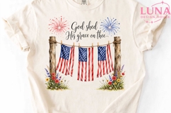 Patriotic American Flag Clothesline PNG, 4th of July Sublima Product Image 5