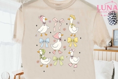 Cute Ducks with Bows PNG, Coquette Duck Clipart, Spring PNG Product Image 2