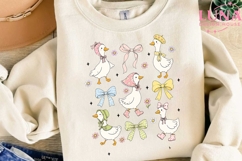 Cute Ducks with Bows PNG, Coquette Duck Clipart, Spring PNG Product Image 3