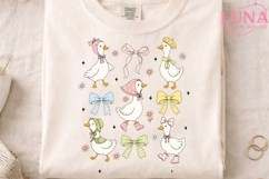Cute Ducks with Bows PNG, Coquette Duck Clipart, Spring PNG Product Image 4