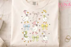 Cute Ducks with Bows PNG, Coquette Duck Clipart, Spring PNG Product Image 4