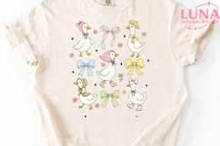 Cute Ducks with Bows PNG, Coquette Duck Clipart, Spring PNG Product Image 5
