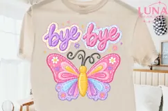 Bye Bye Butterfly PNG, Cute Butterfly Clipart, Girly PNG Product Image 2