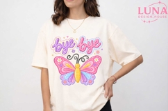Bye Bye Butterfly PNG, Cute Butterfly Clipart, Girly PNG Product Image 1