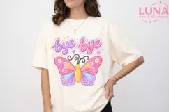 Bye Bye Butterfly PNG, Cute Butterfly Clipart, Girly PNG Product Image 1