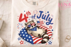 4th of July Raccoon PNG, Patriotic Raccoon Clipart, USA Flag Product Image 3
