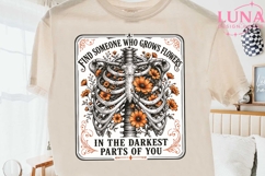 Skeleton Ribcage Flowers PNG, Floral Anatomy PNG, Gothic PNG Product Image 2