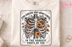 Skeleton Ribcage Flowers PNG, Floral Anatomy PNG, Gothic PNG Product Image 4