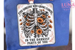 Skeleton Ribcage Flowers PNG, Floral Anatomy PNG, Gothic PNG Product Image 6