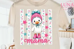 Cute Duck Mama Floral PNG, Duck Sublimation, Mama Duck PNG Product Image 2
