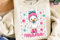 Cute Duck Mama Floral PNG, Duck Sublimation, Mama Duck PNG Product Image 3