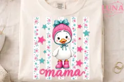 Cute Duck Mama Floral PNG, Duck Sublimation, Mama Duck PNG Product Image 4