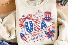 USA 4th of July Pennant PNG, Patriotic Sublimation Clipart Product Image 3
