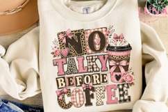 No Talky Before Coffee PNG, Leopard Coffee Sublimation Desig Product Image 3