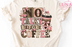 No Talky Before Coffee PNG, Leopard Coffee Sublimation Desig Product Image 5