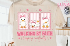 Walking By Faith Tripping Constantly PNG, Cute Duck Clipart Product Image 2