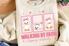 Walking By Faith Tripping Constantly PNG, Cute Duck Clipart Product Image 1