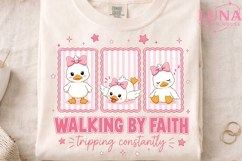 Walking By Faith Tripping Constantly PNG, Cute Duck Clipart Product Image 3