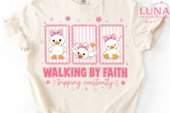 Walking By Faith Tripping Constantly PNG, Cute Duck Clipart Product Image 4