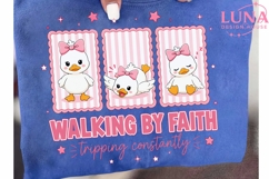 Walking By Faith Tripping Constantly PNG, Cute Duck Clipart Product Image 6