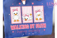 Walking By Faith Tripping Constantly PNG, Cute Duck Clipart Product Image 6
