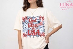 God Bless the USA Png, Patriotic 4th of July Png, Coquette B Product Image 1