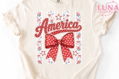 America Coquette Bow PNG, Patriotic Floral PNG, 4th of July Product Image 4