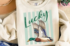 Lucky Duck Mallard St Patricks Day PNG, Flying Duck Sublimat Product Image 2