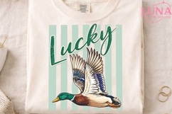 Lucky Duck Mallard St Patricks Day PNG, Flying Duck Sublimat Product Image 3