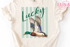 Lucky Duck Mallard St Patricks Day PNG, Flying Duck Sublimat Product Image 4