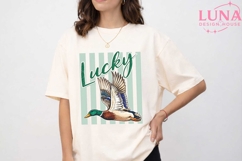 Lucky Duck Mallard St Patricks Day PNG, Flying Duck Sublimat Product Image 5