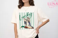 Lucky Duck Mallard St Patricks Day PNG, Flying Duck Sublimat Product Image 5