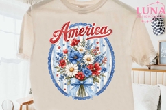 America Floral Bouquet PNG, Patriotic Flower PNG, 4th of Jul Product Image 2