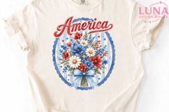 America Floral Bouquet PNG, Patriotic Flower PNG, 4th of Jul Product Image 5