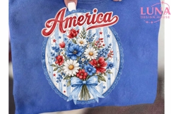 America Floral Bouquet PNG, Patriotic Flower PNG, 4th of Jul Product Image 6