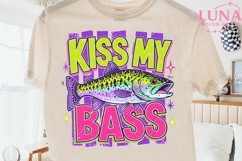 Kiss My Bass PNG, Funny Fishing Sublimation, Retro Fish PNG Product Image 2
