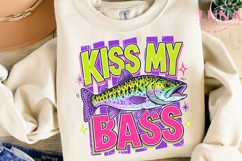 Kiss My Bass PNG, Funny Fishing Sublimation, Retro Fish PNG Product Image 3