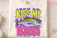 Kiss My Bass PNG, Funny Fishing Sublimation, Retro Fish PNG Product Image 4
