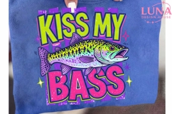 Kiss My Bass PNG, Funny Fishing Sublimation, Retro Fish PNG Product Image 6