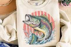 Largemouth Bass Fishing PNG, Fish Clipart, Fishing Sublimati Product Image 3