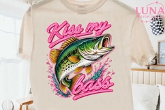 Kiss My Bass PNG, Funny Fishing Sublimation, Bass Fish PNG Product Image 2