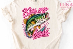 Kiss My Bass PNG, Funny Fishing Sublimation, Bass Fish PNG Product Image 5