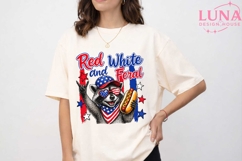 Red White and Feral Raccoon PNG, 4th of July Sublimation PNG Product Image 5