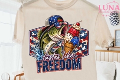 Patriotic Bass Fish Ice Cream PNG, 4th of July Fishing PNG Product Image 2