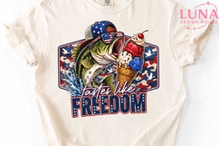 Patriotic Bass Fish Ice Cream PNG, 4th of July Fishing PNG Product Image 4