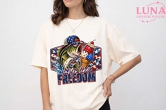 Patriotic Bass Fish Ice Cream PNG, 4th of July Fishing PNG Product Image 5