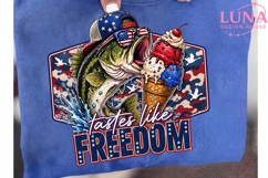 Patriotic Bass Fish Ice Cream PNG, 4th of July Fishing PNG Product Image 6