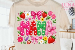 Mama Strawberry Floral PNG, Cute Mom Sublimation, Mothers Da Product Image 2